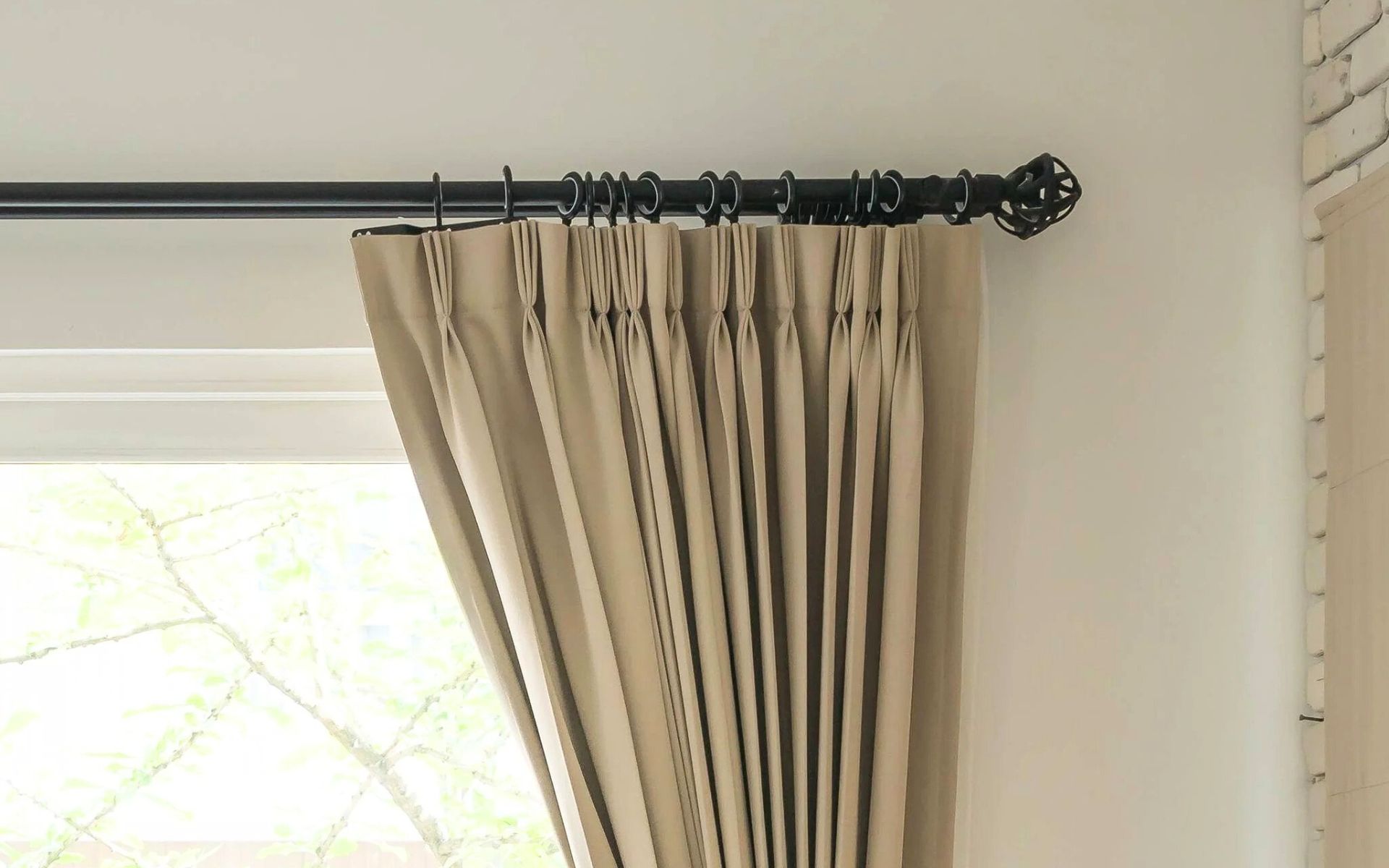 Curtain pole installation