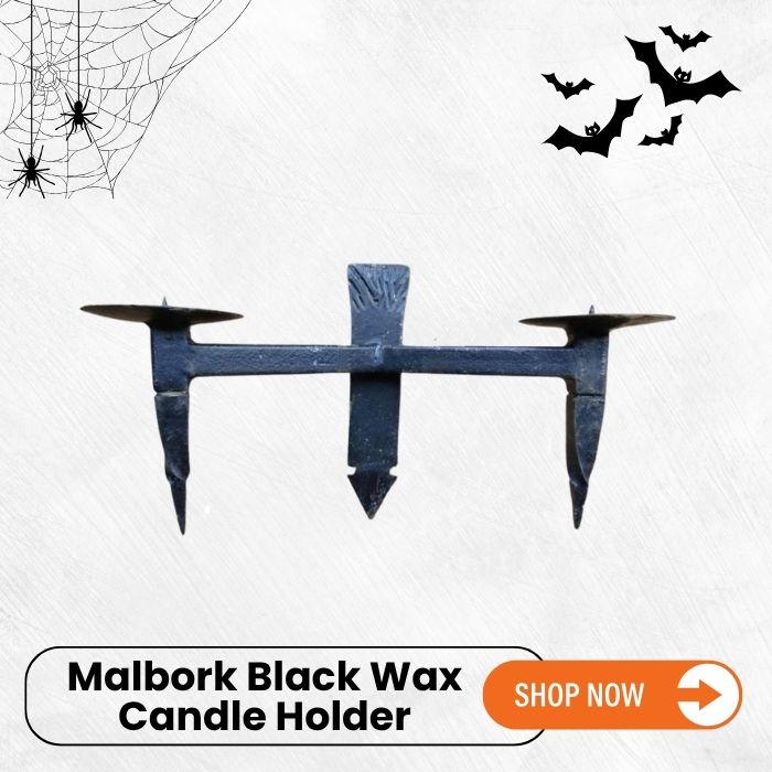 Malbork Black Wax Candle Holder