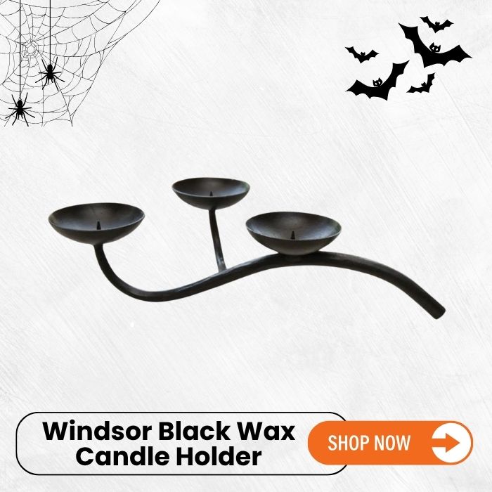 Windsor Black Wax Candle Holder