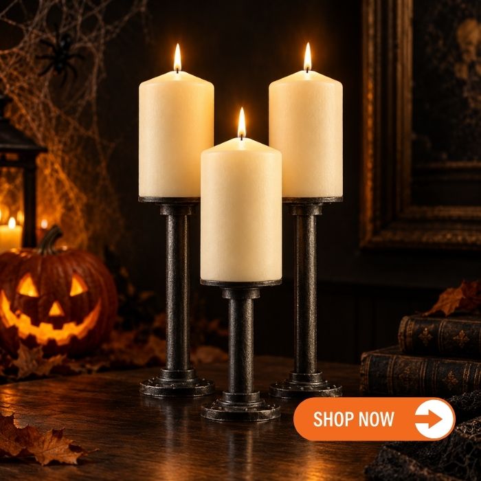 Steampunk Pipe Candle Holders