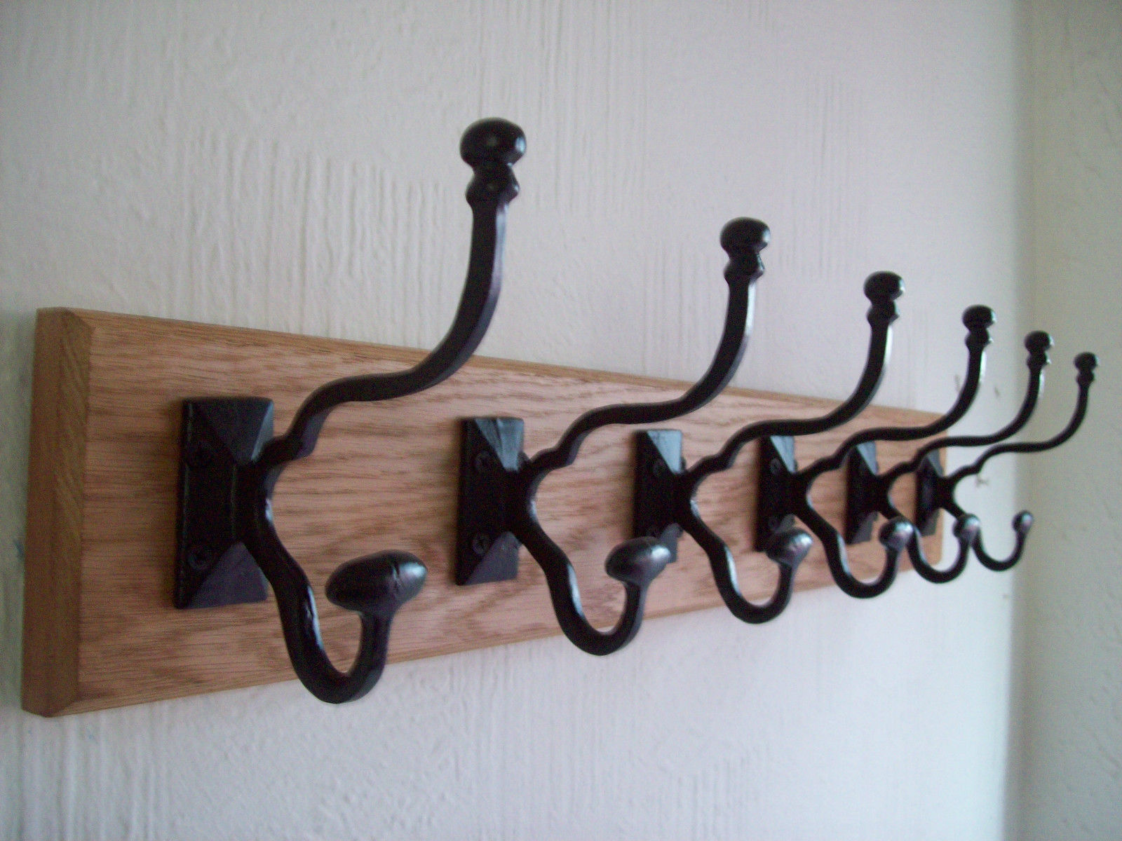 Malvern Cast Iron Hat and Coat Hook Black, Pack of 8 