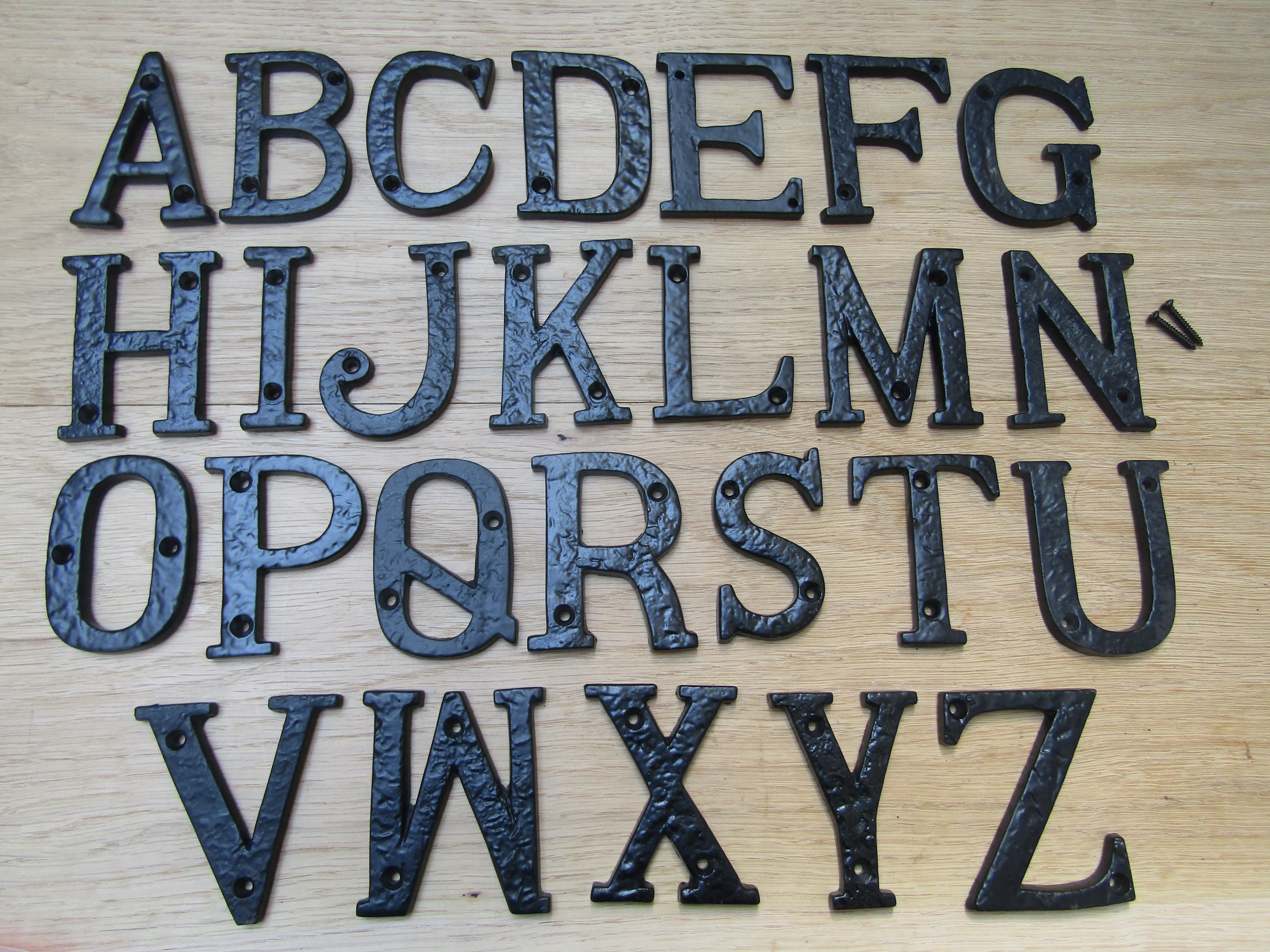 House Door Alphabet Letters /& Numbers Cast Wrought Iron Black Antique