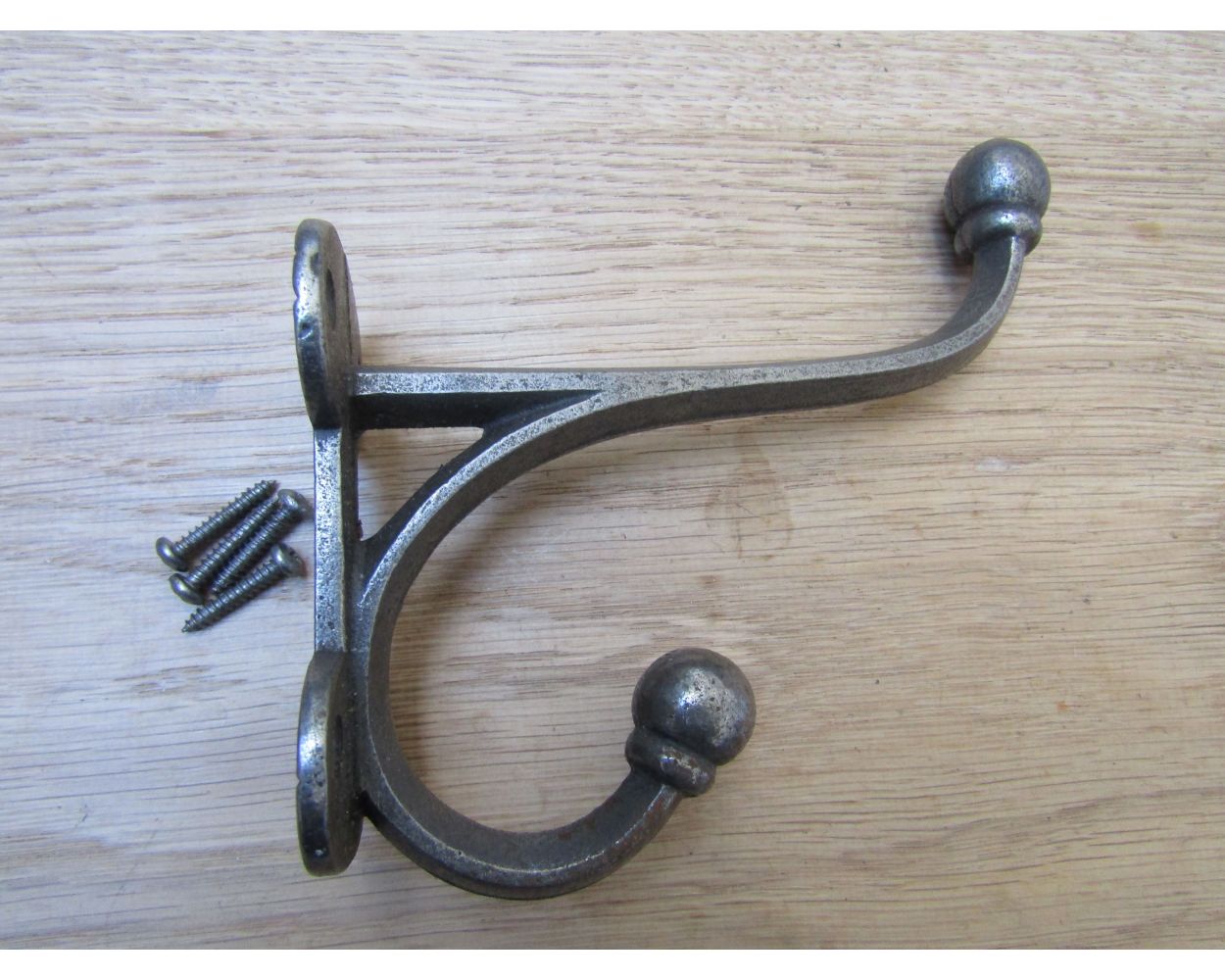Pack of 5 Ball Tip Hall Stand Coat Hooks Antique Iron by Ironmongery World