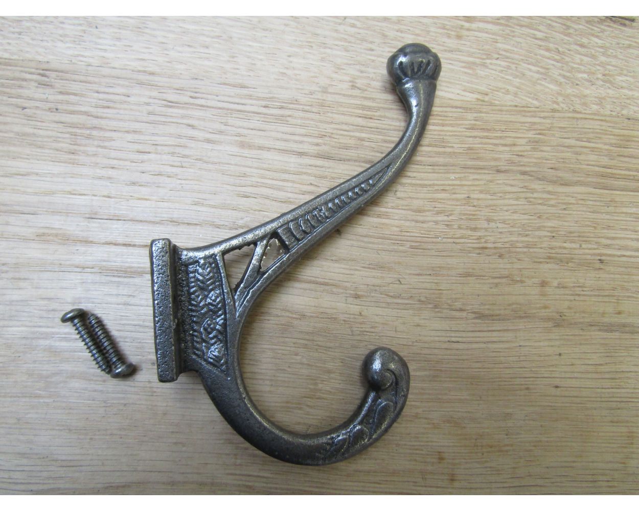 Pack of 5 Edwardian Coat Hooks Antique Iron by Ironmongery World