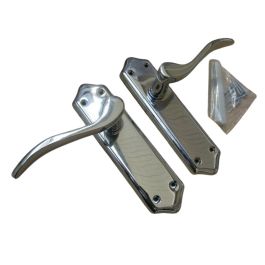 Vibe Turin Door Handle Set – Brass, Chrome, Or Satin Chrome Finish – Latch, Lock, Or Bathroom