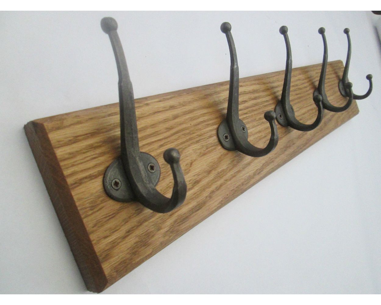 Solid Reclaimed Oak Wooden Hat and Coat Hooks Hanger Pegs Rail
