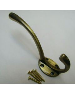 Victorian Coat Hook Antique Brass