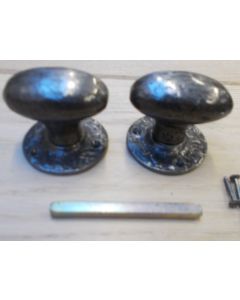 Mortice Door knob Antique Iron Oval 