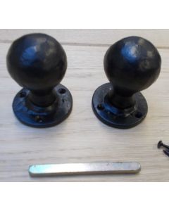 Mortice Door knob Black Antique Ball 