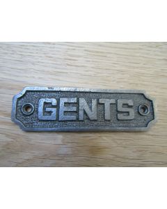 Cast Iron Gents Plaque