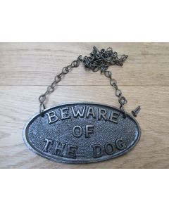 Cast Iron Beware Of The Dog Plaque