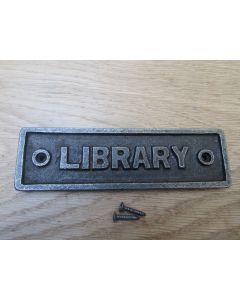 Cast Iron Library Plaque