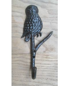 Owl On Branch Coat Hook Antique Iron