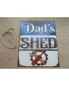 Rustic Steel Dads Shed Plaque