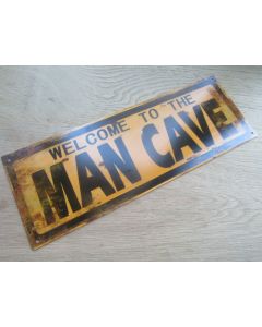 Rustic Steel Retro Man Cave Plaque