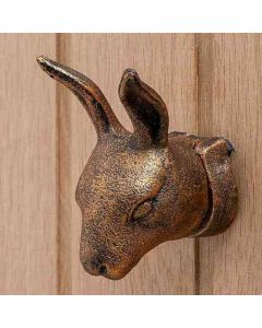 Cast Iron Metallic Hare Rabbit Door Knocker Antique Copper