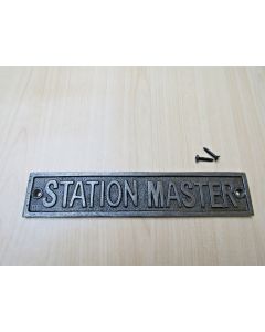 Cast Iron Station Master Plaque