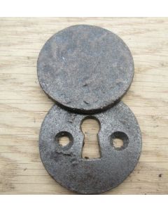 Escutcheon Round Hammered Cast Antique Iron With Cover 35mm Diameter - View #3