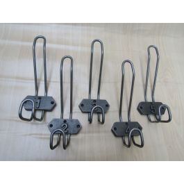 Pack Of 5 Numbered Wire Industrial School Hat & Coat Hook Rustic