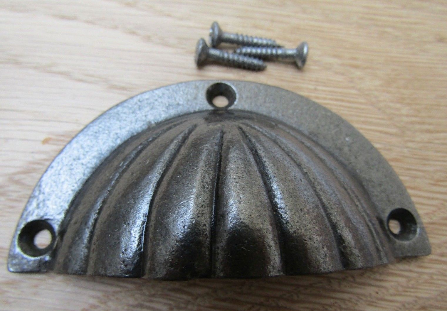 Fluted Cup Pull Handle Antique on Iron Ironmongery World