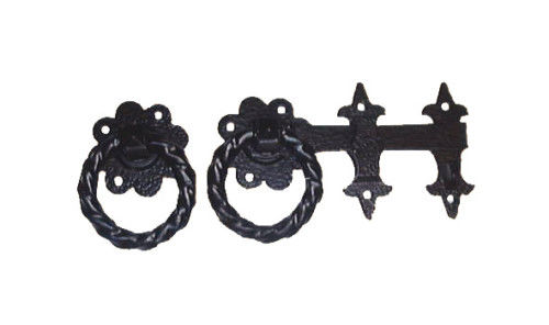 Ring Style Door 5136 Gate Garden Shed Latch in Black Iron 