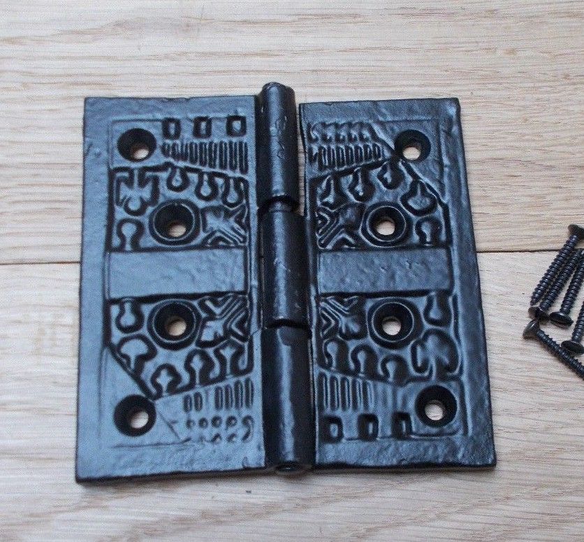 Decorative Fancy Black Antique Cast Iron Tudor Gothic Door Gate Butt