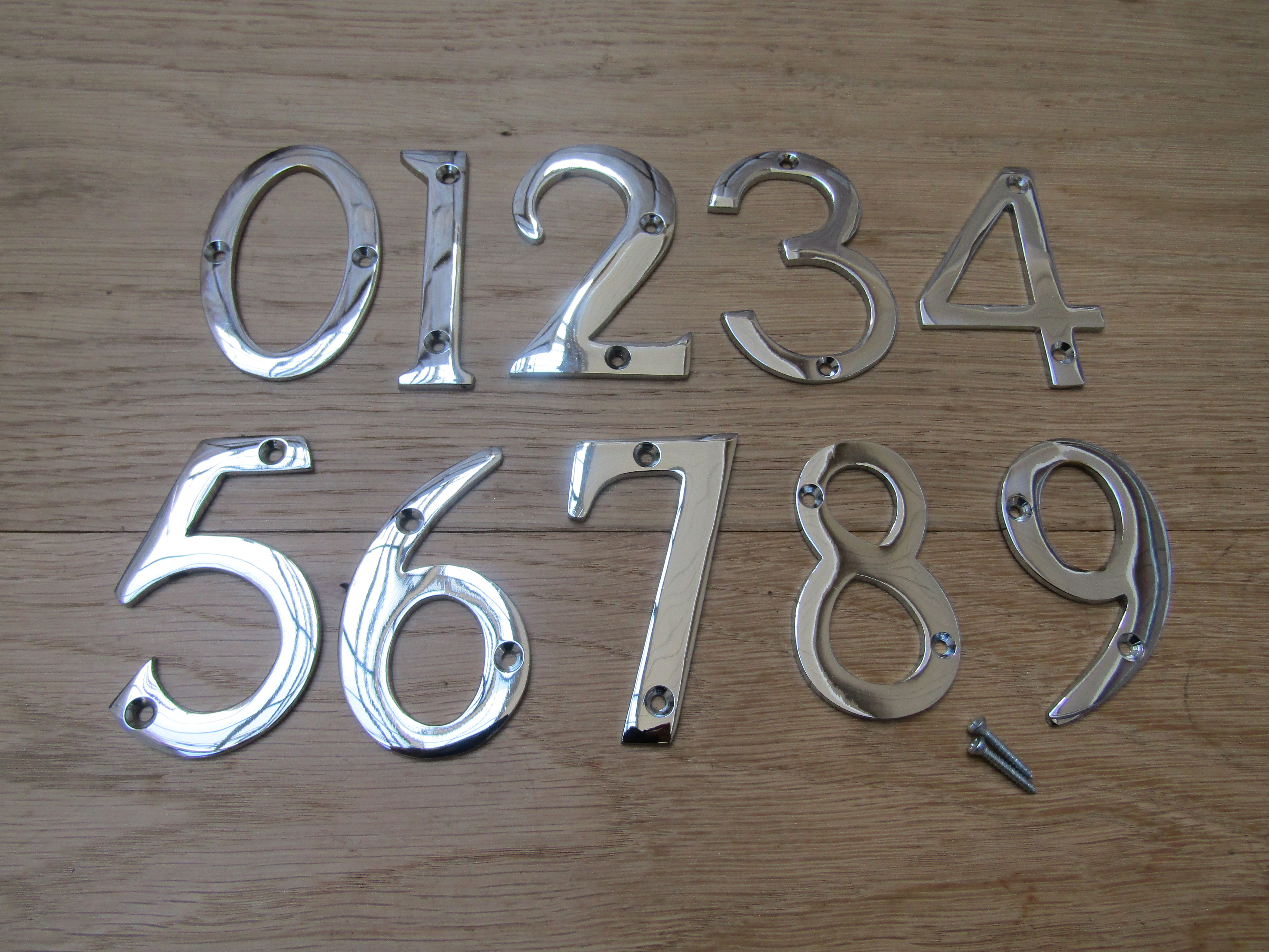 3/" TOP QUALITY POLISHED CHROME NO:9 HOUSE DOOR NUMBER NUMERALS NUMBERS