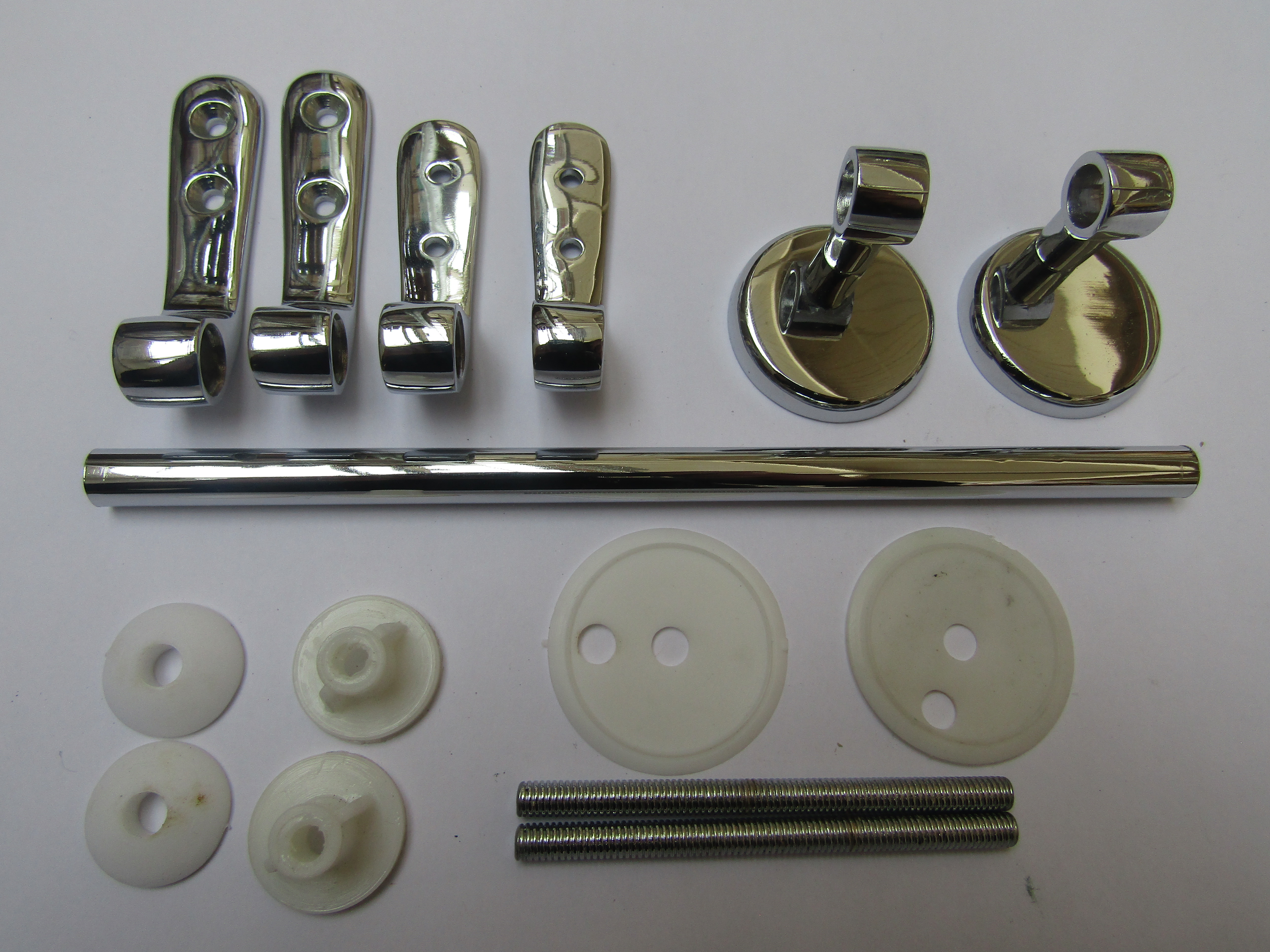 Toilet bowl hinge with bar kit for wooden seats polished brass/chrome 